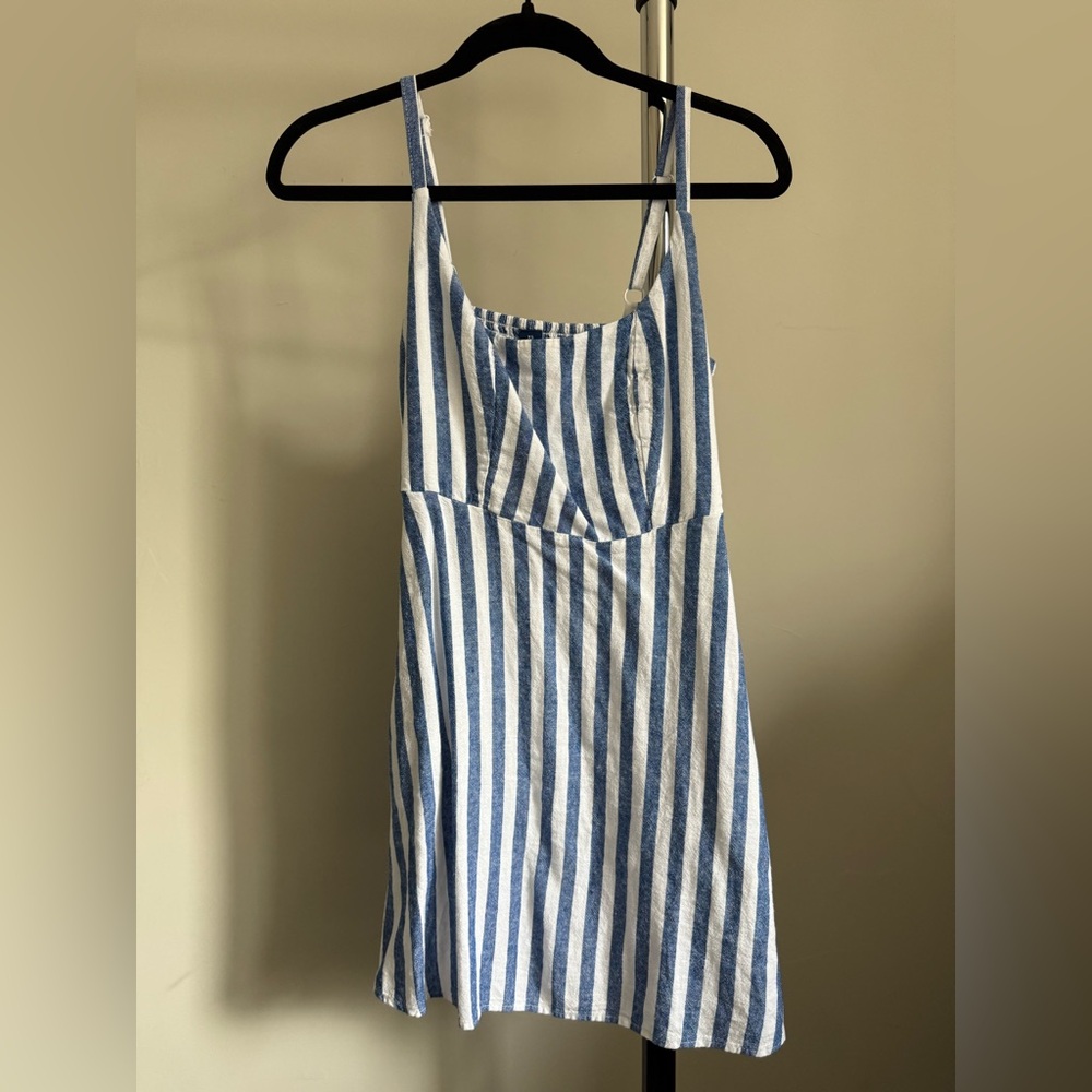Old Navy Blue and White Striped Mini Dress